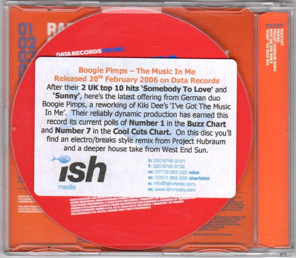 The Boogie Pimps : The Music In Me (CD, Single, Promo)