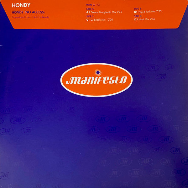 Hondy : Hondy (No Access) (2x12", Promo)