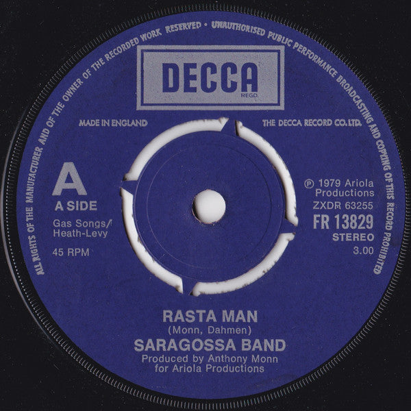 Saragossa Band : Rasta Man (7", Single)