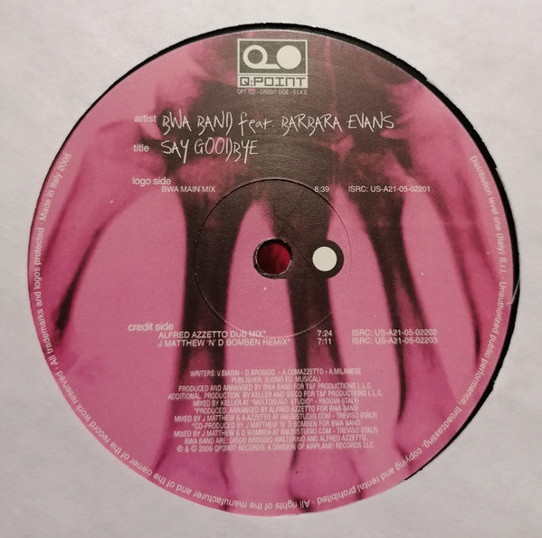 Bwa Band Feat. Barbara Evans : Say Goodbye (12")