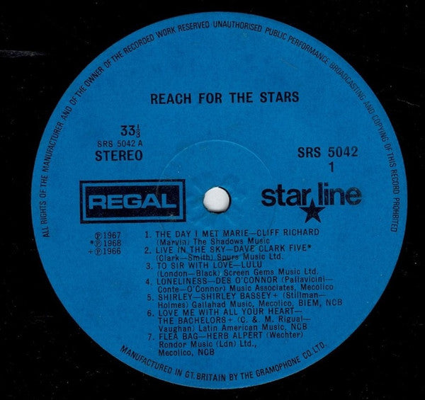 Various : Reach For The Stars - 14 Top Acts - 14 Star Tracks (LP, Album, Comp)