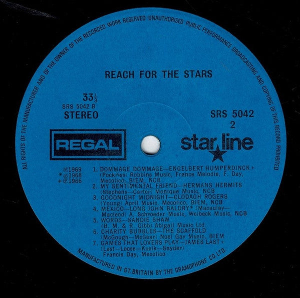 Various : Reach For The Stars - 14 Top Acts - 14 Star Tracks (LP, Album, Comp)