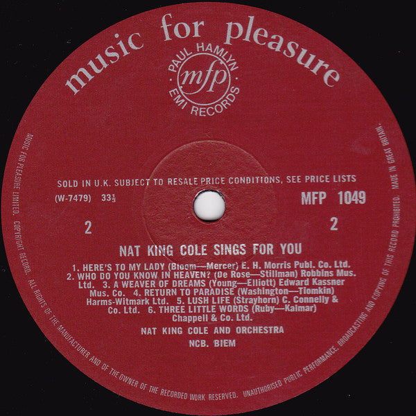 Nat King Cole : Nat King Cole Sings For You (LP, Comp, red)