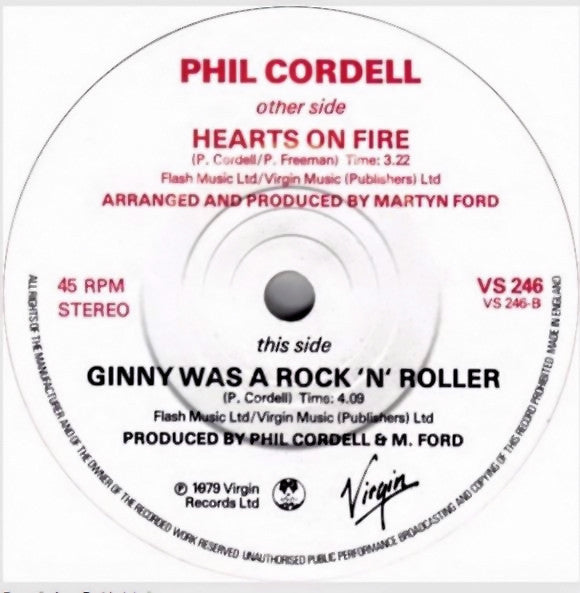 Phil Cordell : Hearts On Fire (7", Single, Red)