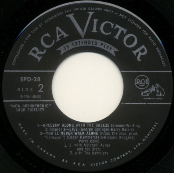 Perry Como : Kleenex Tissues Presents The Perry Como "Highlighter" (7", EP)
