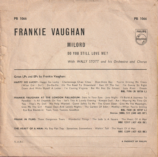 Frankie Vaughan : Milord (7", Single)