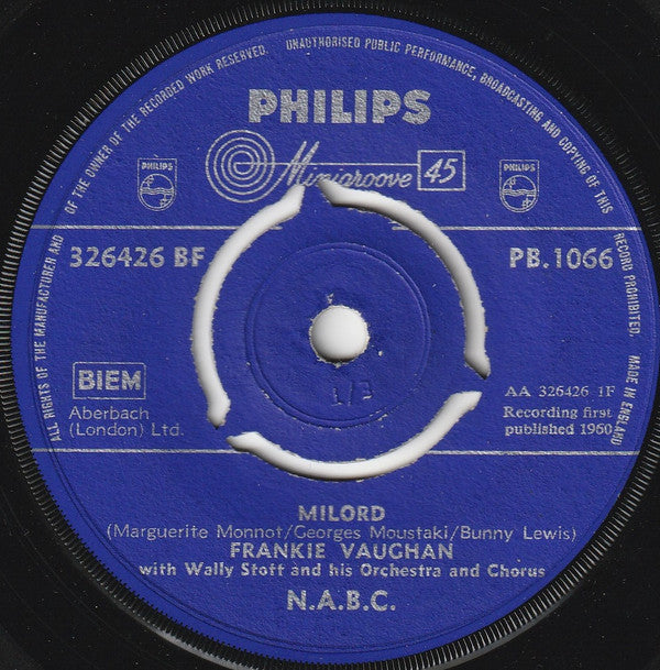 Frankie Vaughan : Milord (7", Single)
