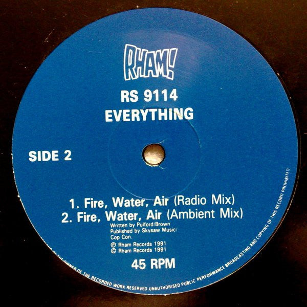 Everything : Fire, Water, Air (12")