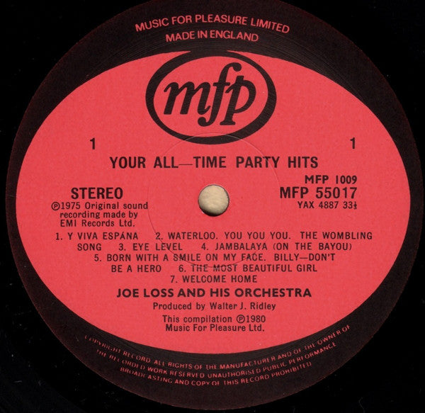 Joe Loss & His Orchestra : Joe Loss Plays Your All-Time Party Hits (2xLP)