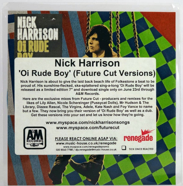 Nick Harrison (3) : Oi Rude Boy (CDr, Single, Promo)