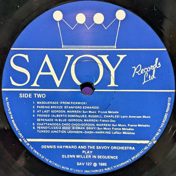 Dennis Hayward & The Savoy Orchestra : Dennis Hayward & The Savoy Orchestra Play Glenn Miller In Sequence (LP, Album)