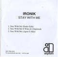 DJ Ironik (2) : Stay With Me (CDr, Promo)