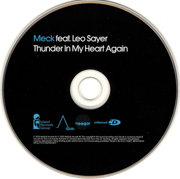 Meck (2) Feat. Leo Sayer : Thunder In My Heart Again (CD, Maxi, Enh)