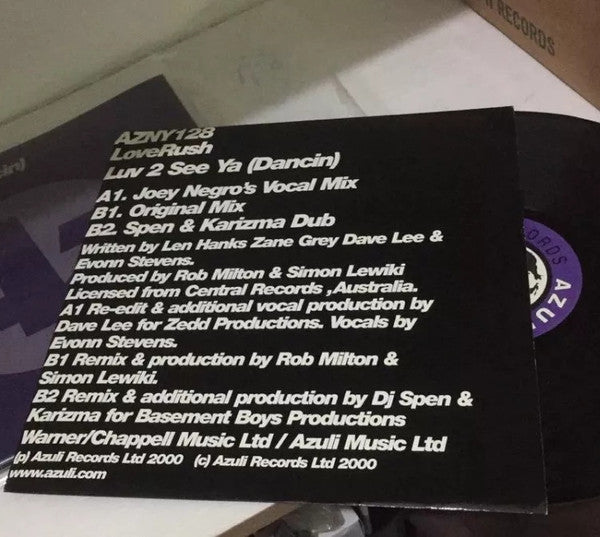 LoveRush : Luv 2 See Ya (Dancin) (12")