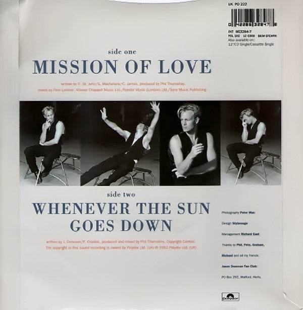 Jason Donovan : Mission Of Love (7", Single)