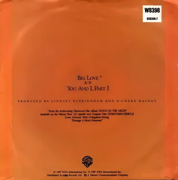 Fleetwood Mac : Big Love (7", Single, Pap)