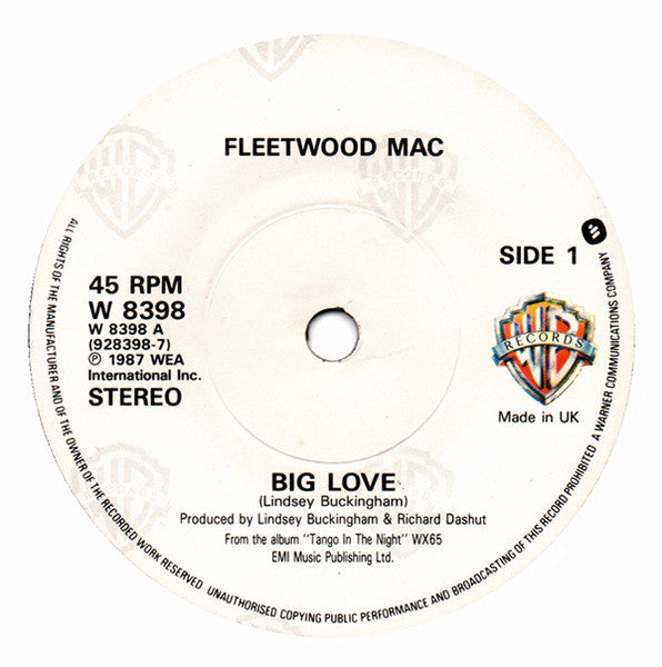 Fleetwood Mac : Big Love (7", Single, Pap)