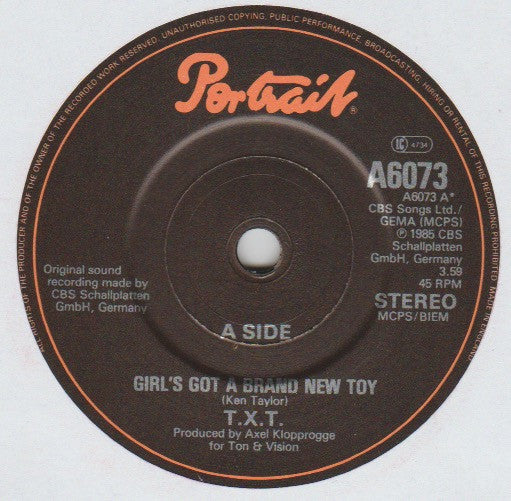 T.X.T. : Girl's Got A Brand New Toy (7")