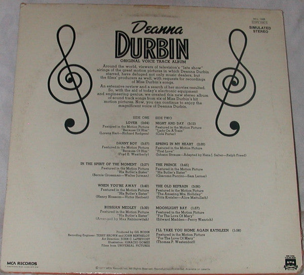 Deanna Durbin : Movie Songs (LP, RE, Sim)