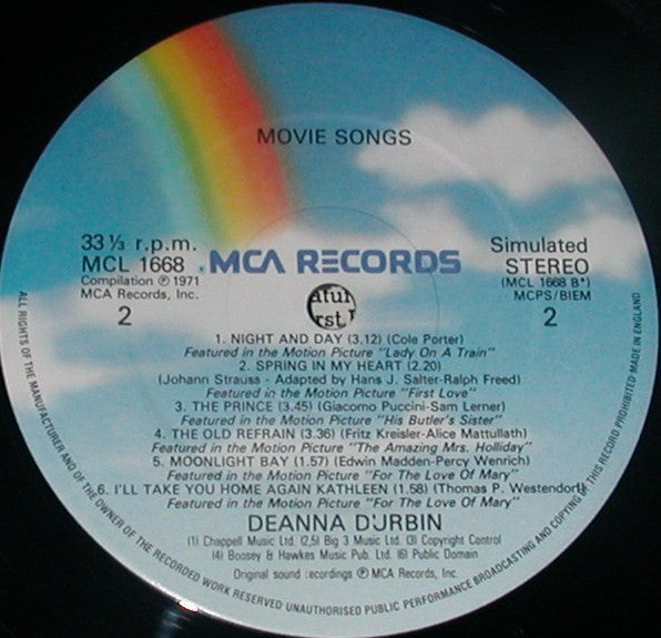 Deanna Durbin : Movie Songs (LP, RE, Sim)