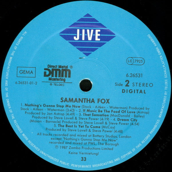 Samantha Fox : Samantha Fox (LP, Album)