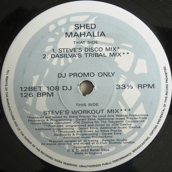 Shed (2) : Mahalia (In That Morning) (2x12", Ltd, Promo)