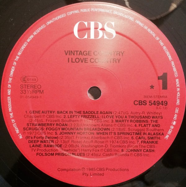 Various : I Love Country (Vintage Country) (LP, Comp)