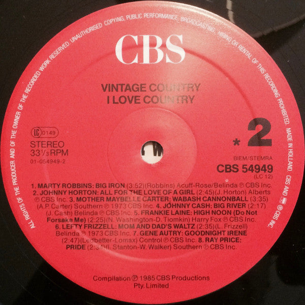 Various : I Love Country (Vintage Country) (LP, Comp)