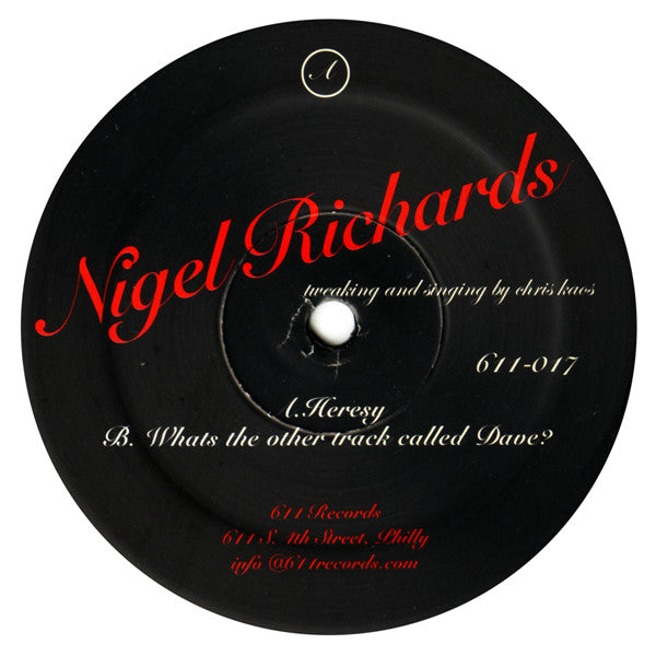 Nigel Richards : Heresy (12")