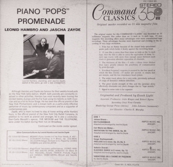 Leonid Hambro And Jascha Zayde : Piano "Pops" Promenade (LP, Album, Gat)