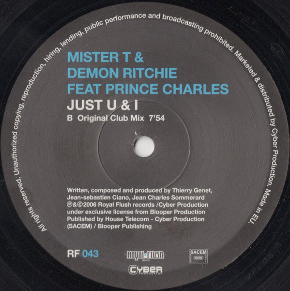 Mister T & Demon Ritchie Feat Prince Charles : Just U & I (12")