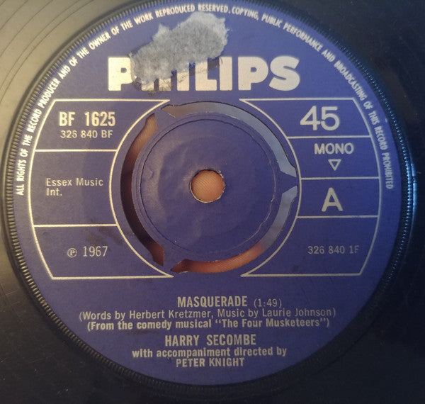 Harry Secombe : Masquerade (7", Single, Mono)