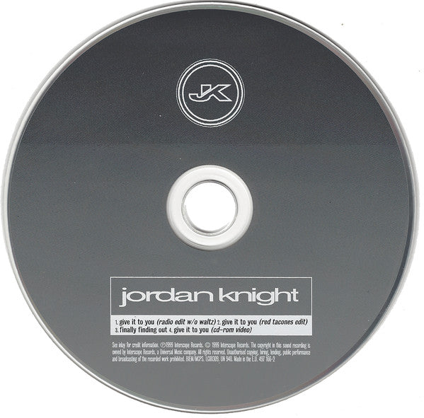 Jordan Knight : Give It To You (CD, Single, Enh)