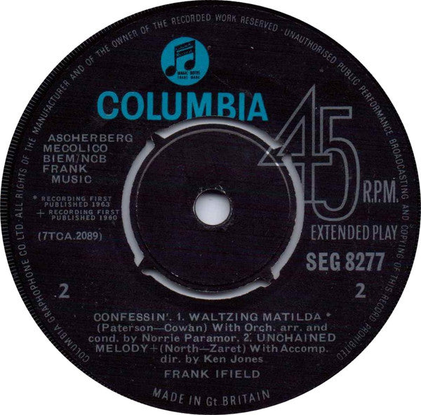 Frank Ifield : Confessin' (7", EP, Mono)