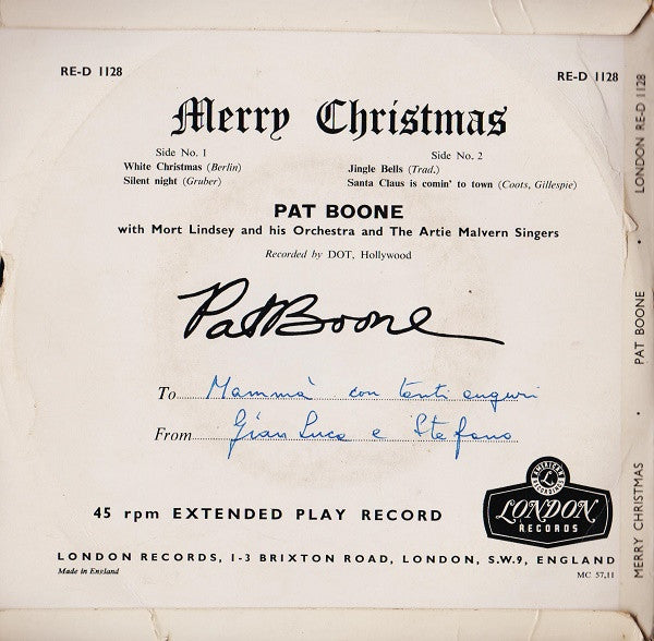 Pat Boone : Merry Christmas (7", EP)