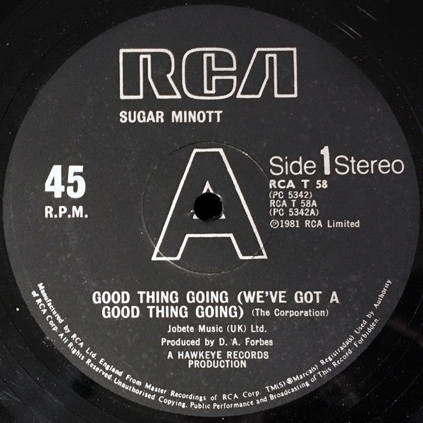 Sugar Minott / Session In Session : Good Thing Going (We've Got A Good Thing Going) / Bad Things (12")