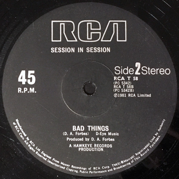 Sugar Minott / Session In Session : Good Thing Going (We've Got A Good Thing Going) / Bad Things (12")
