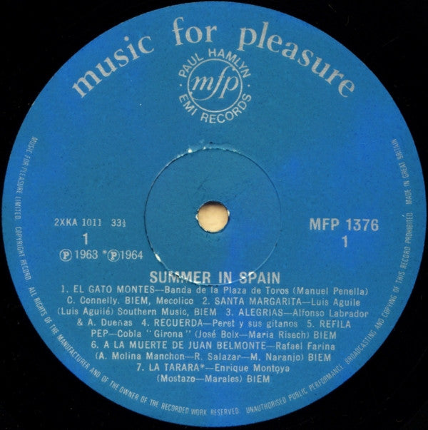 Various : Summer In Spain (LP, Comp, Mono)
