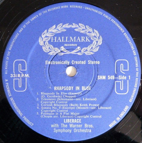 Liberace : Liberace Plays Rhapsody In Blue And Other Favorites (LP, Comp)