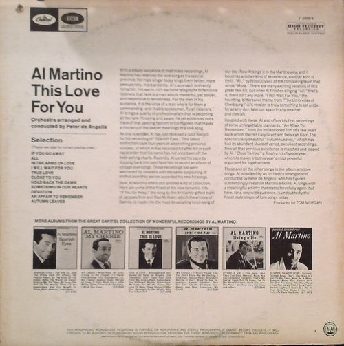 Al Martino : This Love For You (LP, Mono, Los)