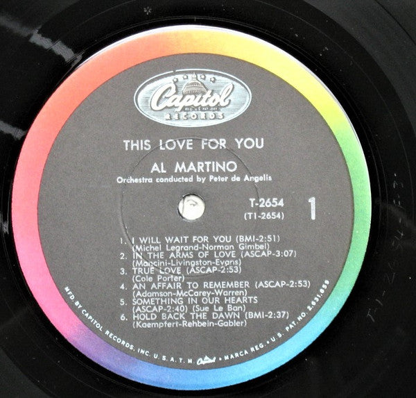 Al Martino : This Love For You (LP, Mono, Los)