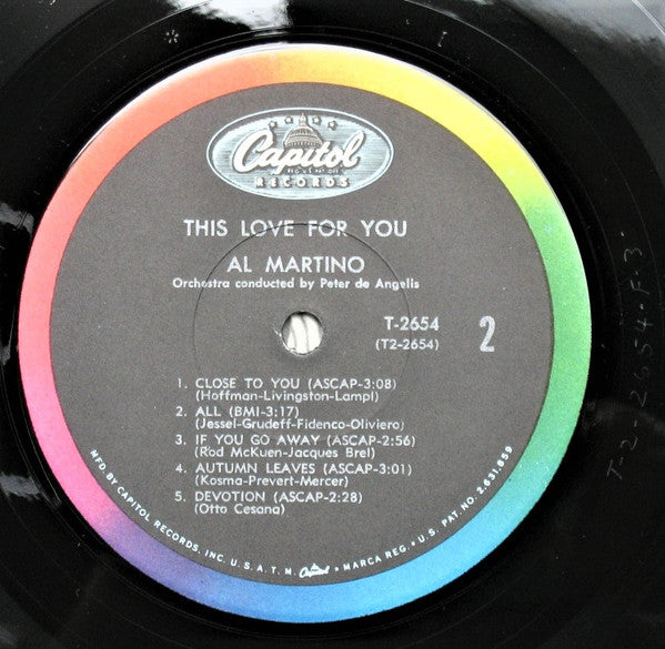 Al Martino : This Love For You (LP, Mono, Los)