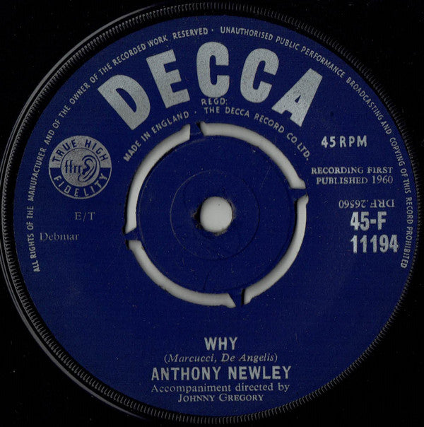 Anthony Newley : Why (7", 4-P)