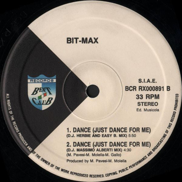 Bit-Max : Dance (Just Dance For Me) (Remixes) (12")