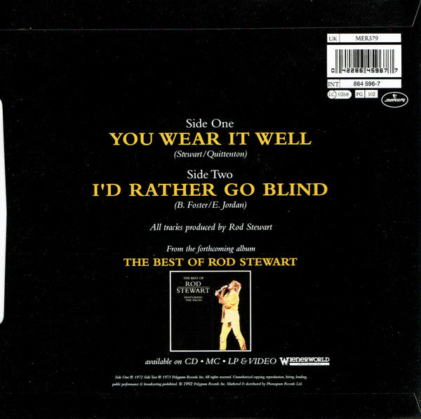 Rod Stewart : You Wear It Well (7", Single, RE)