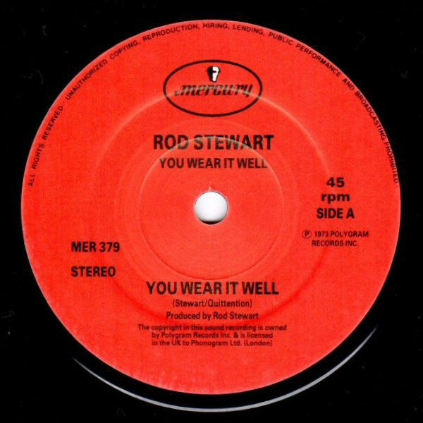 Rod Stewart : You Wear It Well (7", Single, RE)