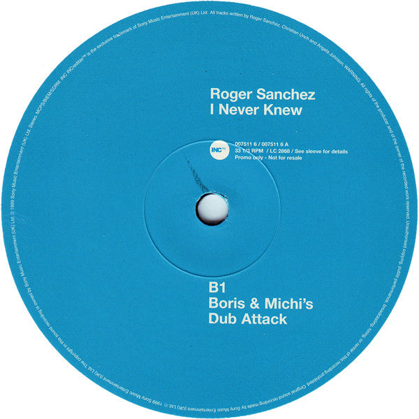 Roger Sanchez : I Never Knew (12", Promo)