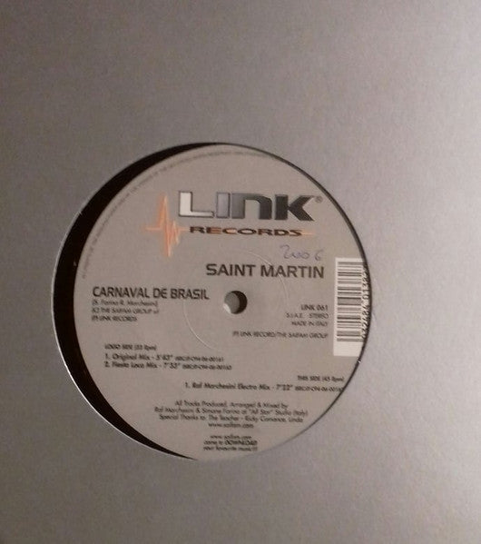 Saint Martin : Carnaval De Brasil (12")