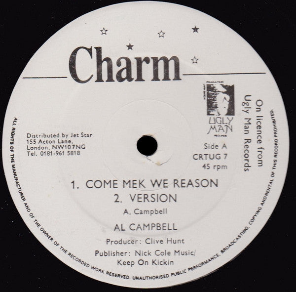 Al Campbell, Anthony Red Rose : Come Mek We Reason / Conquer (12")