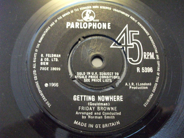Friday Brown : Getting Nowhere (7", Single)